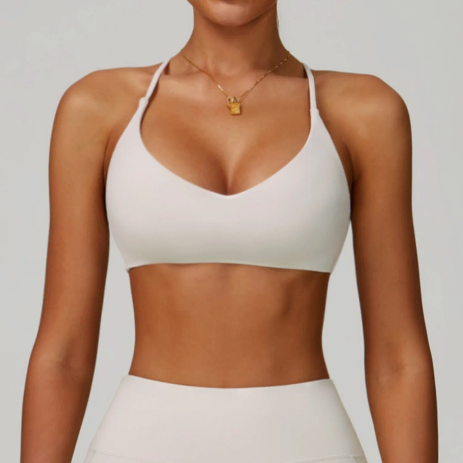 Cross Backless Crop Sports Bra