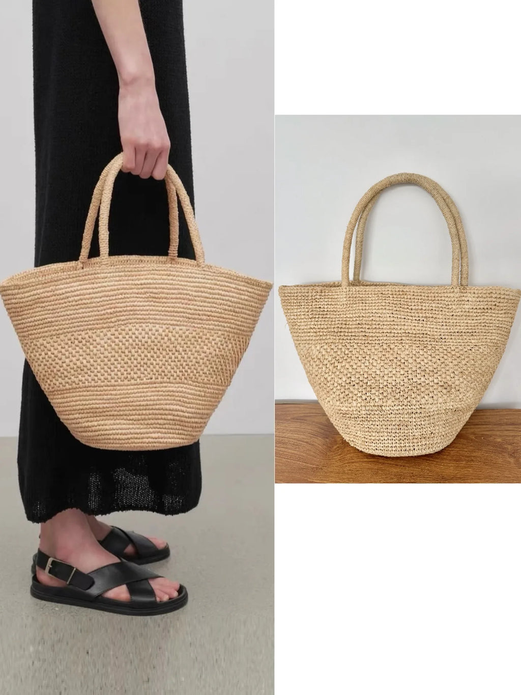 Handwoven Raffia Tote Bag