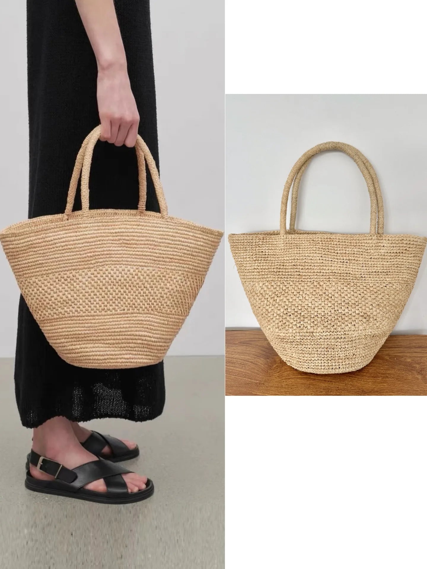 Handwoven Raffia Tote Bag