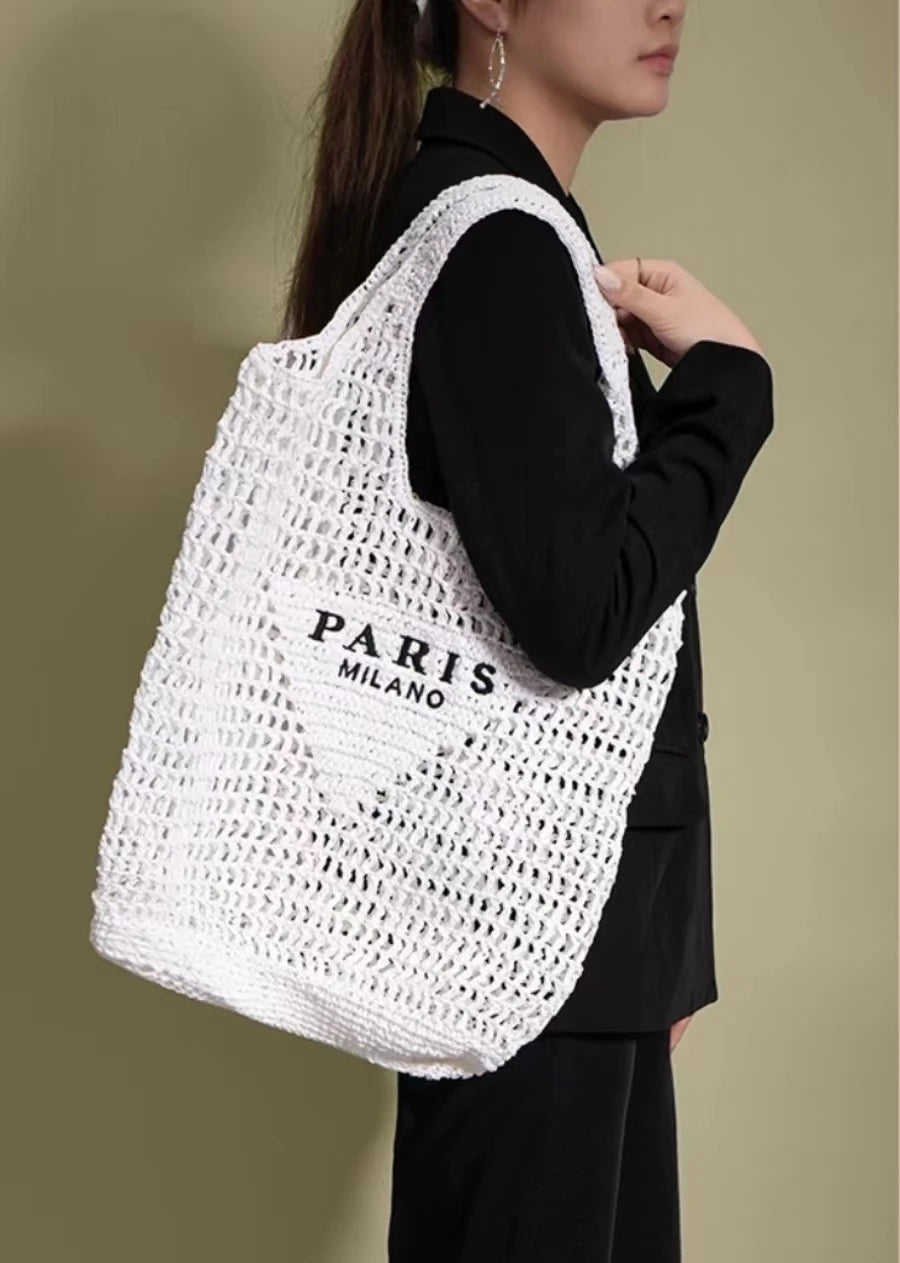 Handwoven Raffia Travel Tote