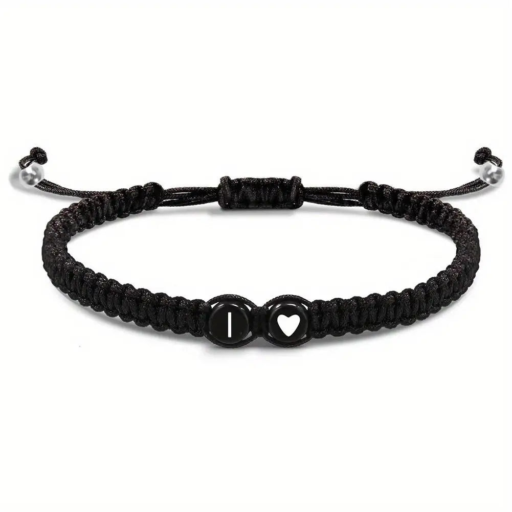 Initial Letter Heart Bracelet