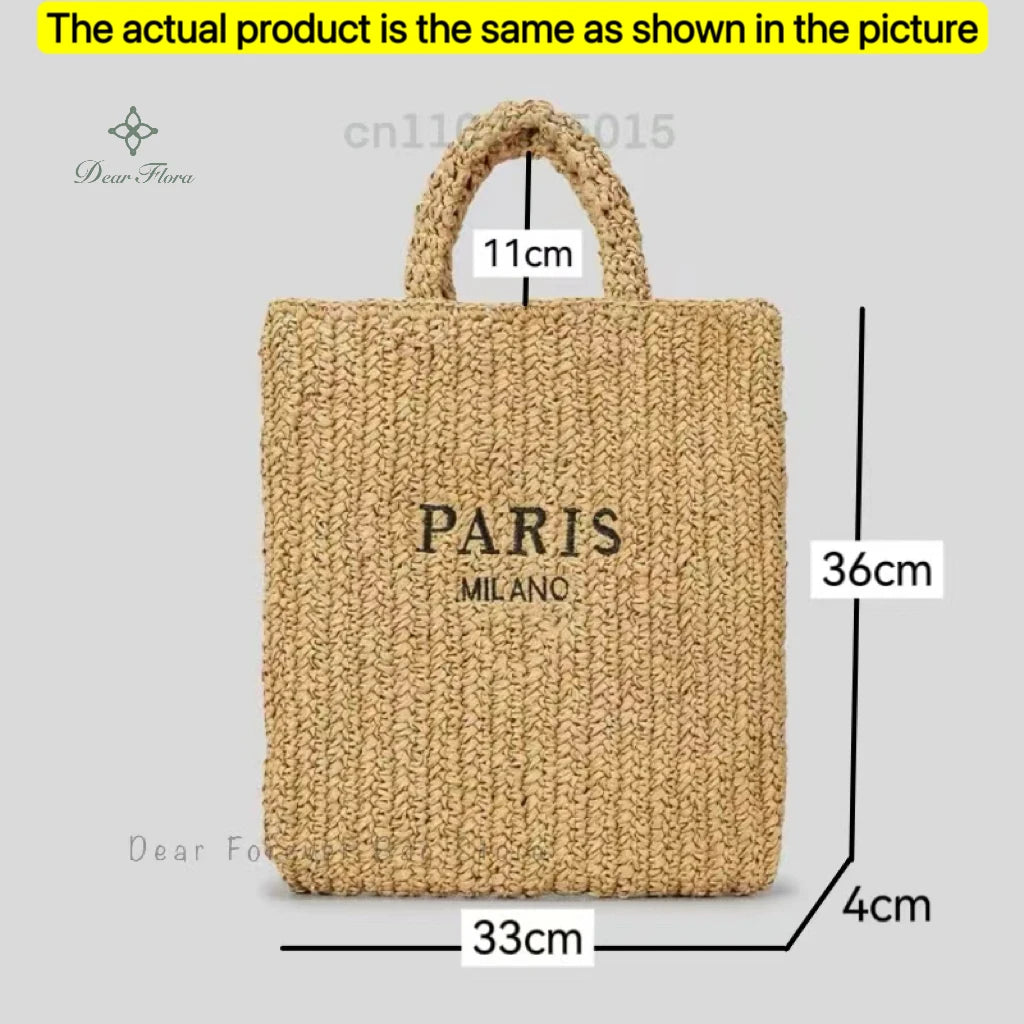 Handwoven Raffia Travel Tote