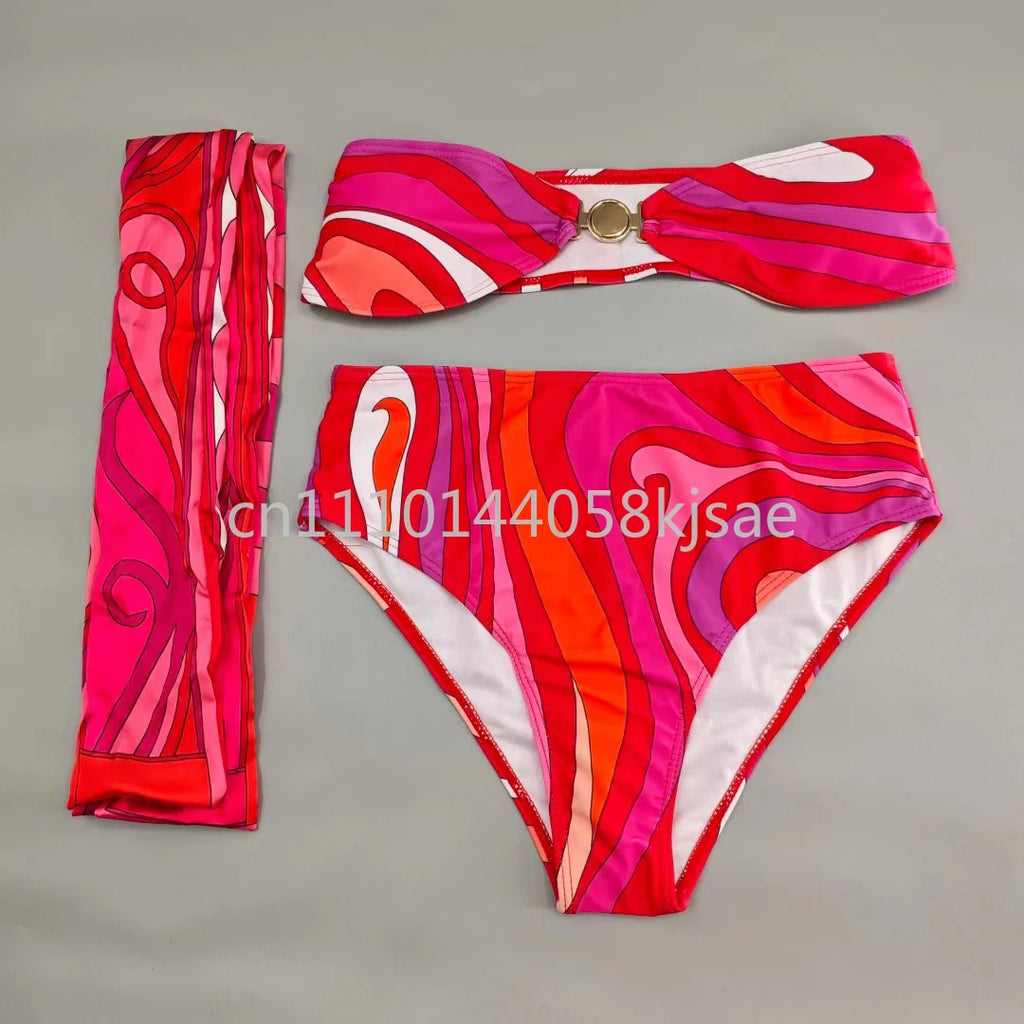 Red Bikini Set with Headband