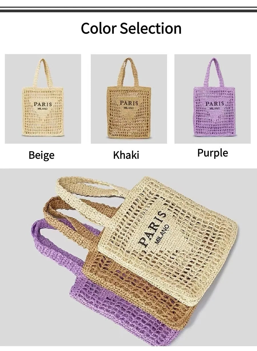 Handwoven Raffia Travel Tote
