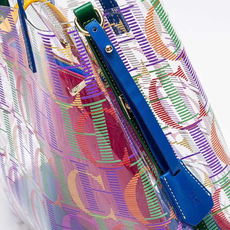 PVC Bucket Bag with Letter Detail
