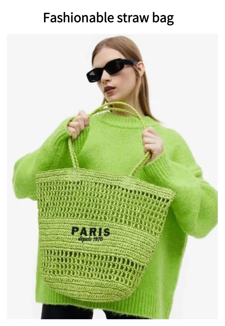 Handwoven Raffia Travel Tote