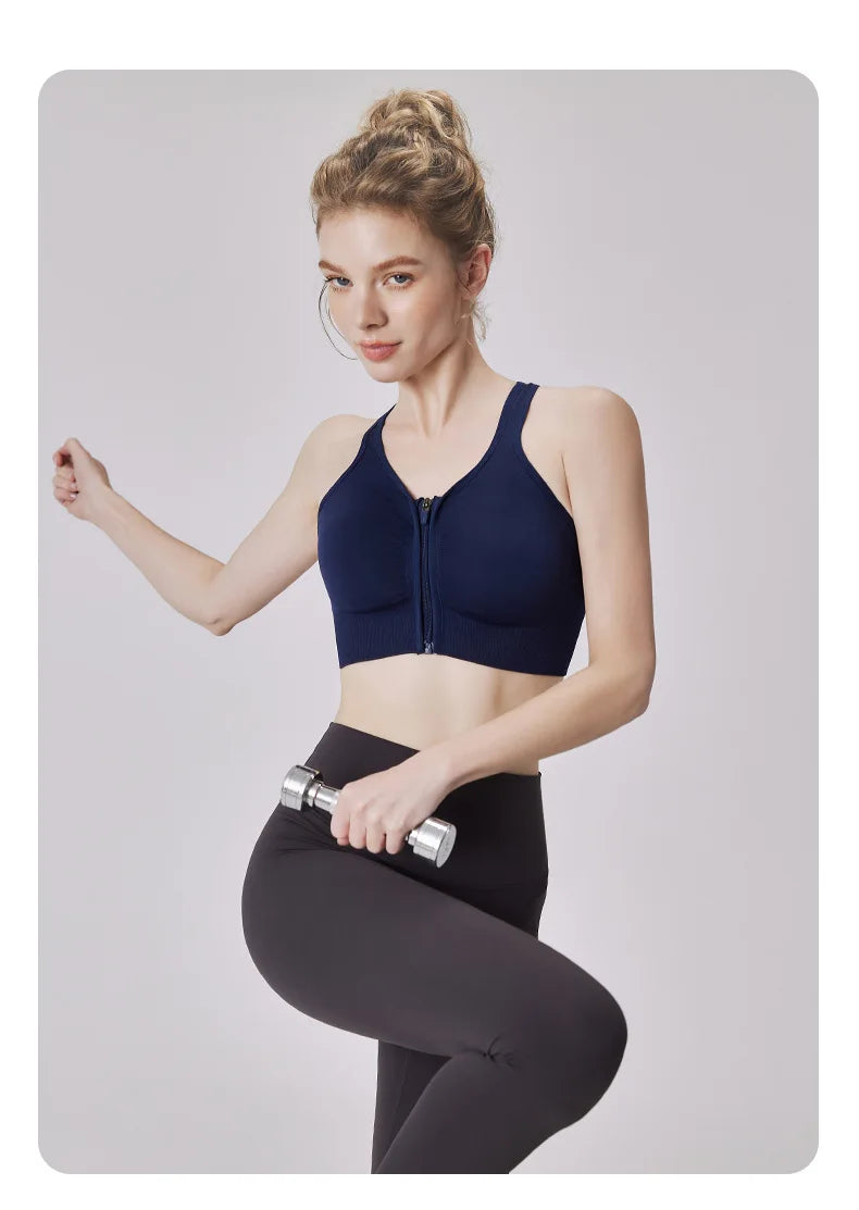 Front Zip Sports Bra