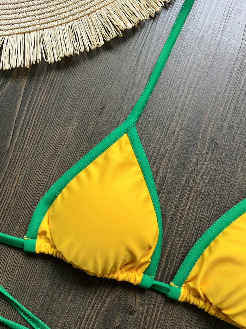 Brasil Flag Embroidery Split Bikini Set