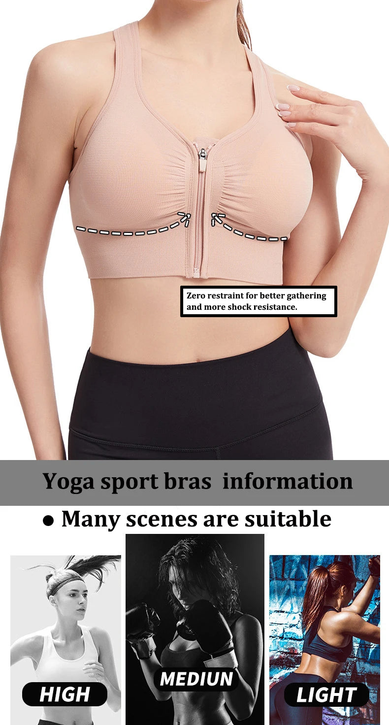 Front Zip Sports Bra