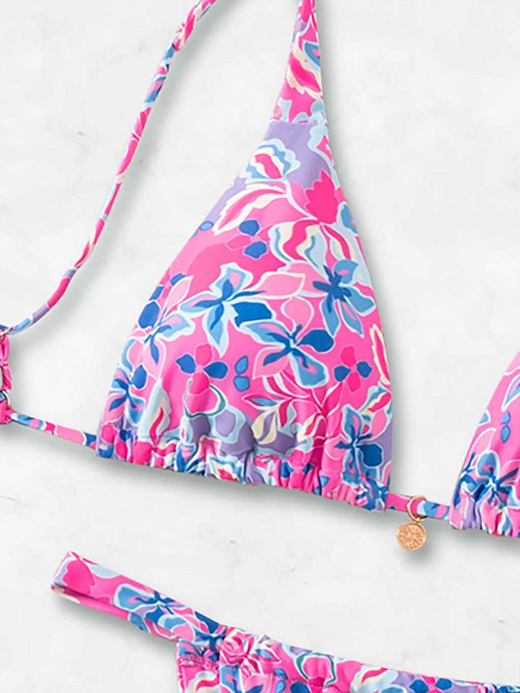 Floral Push Up Triangle Bikini Set