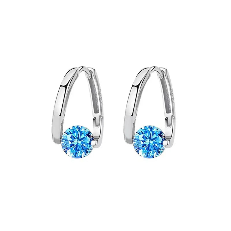 Zircon Geometric Hoop Earrings