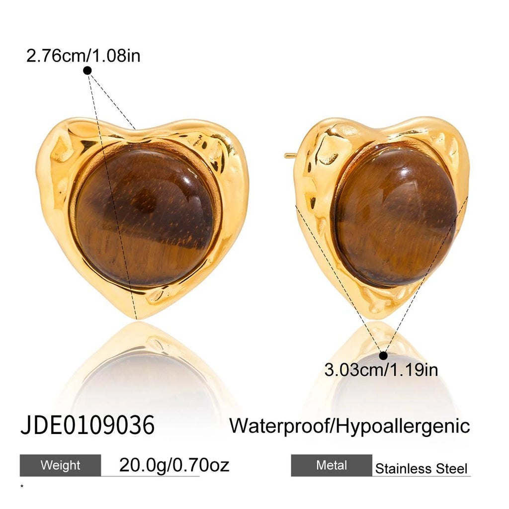 Amber Resin Geometric Earrings