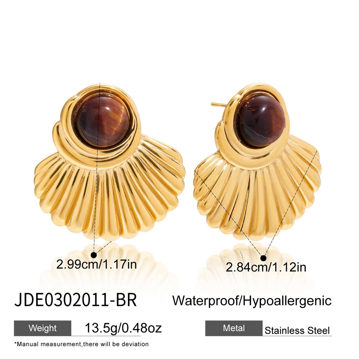 Amber Resin Geometric Earrings