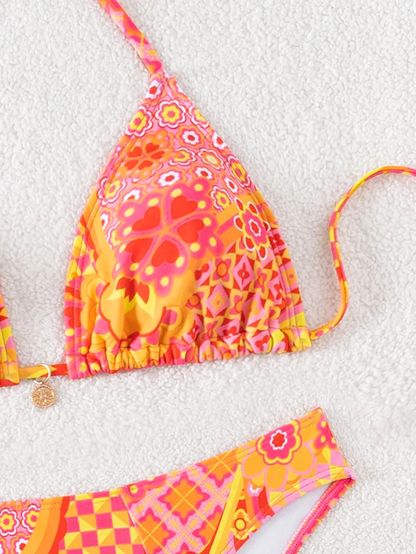 Floral Push Up Triangle Bikini Set