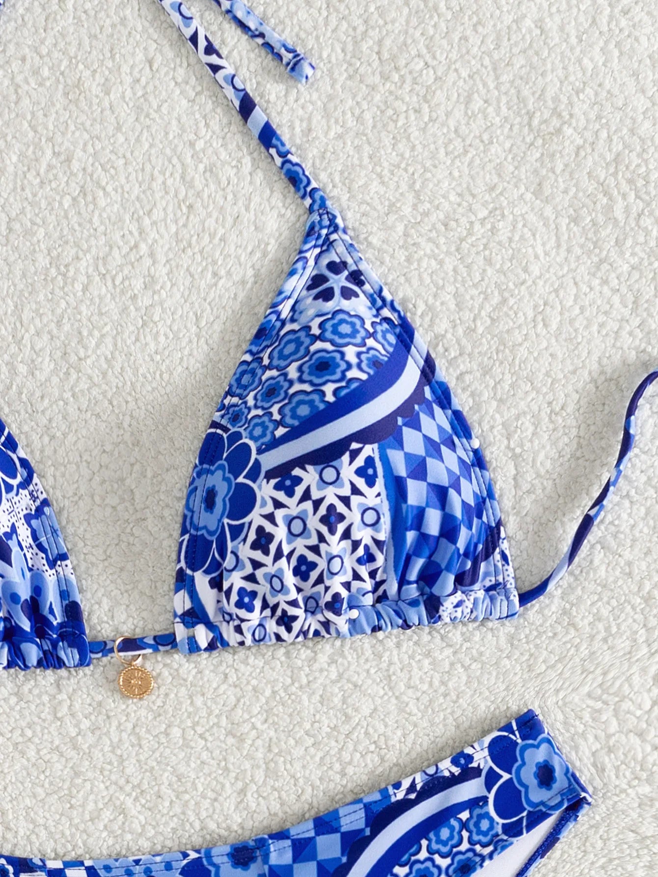 Floral Push Up Triangle Bikini Set