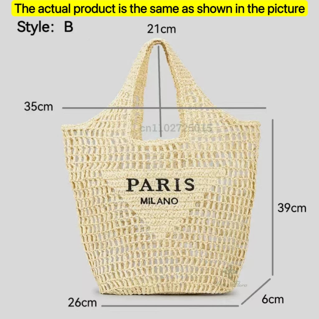 Handwoven Raffia Travel Tote