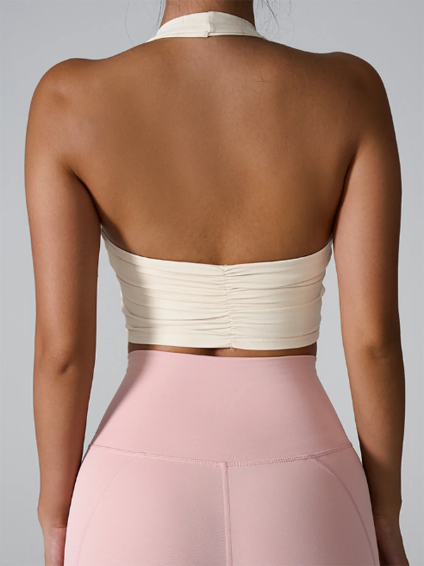 Halter Neck Push Up Sports Bra