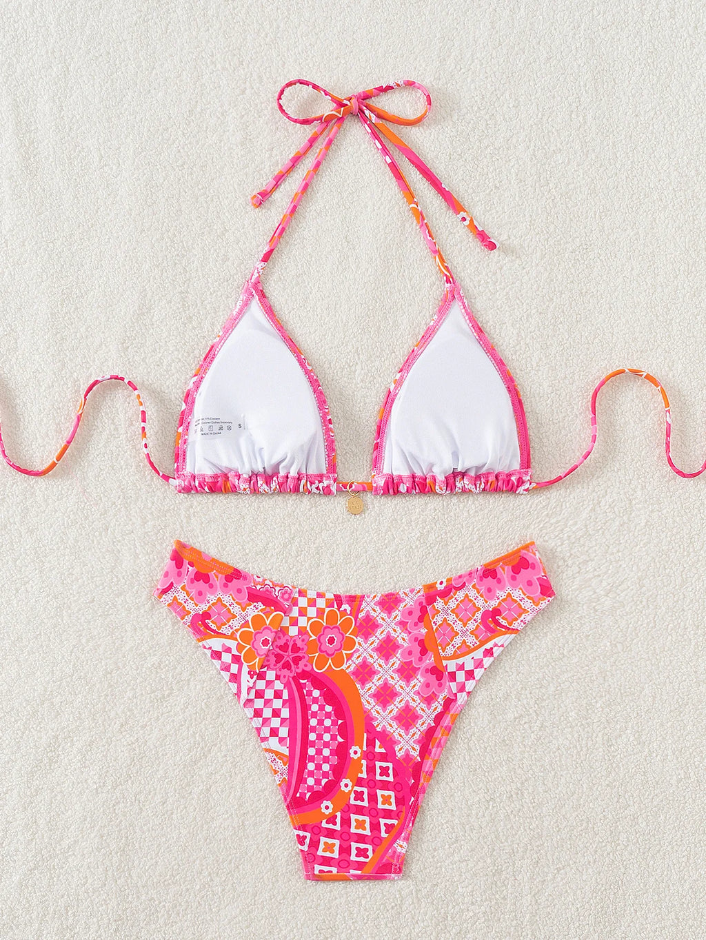 Floral Push Up Triangle Bikini Set