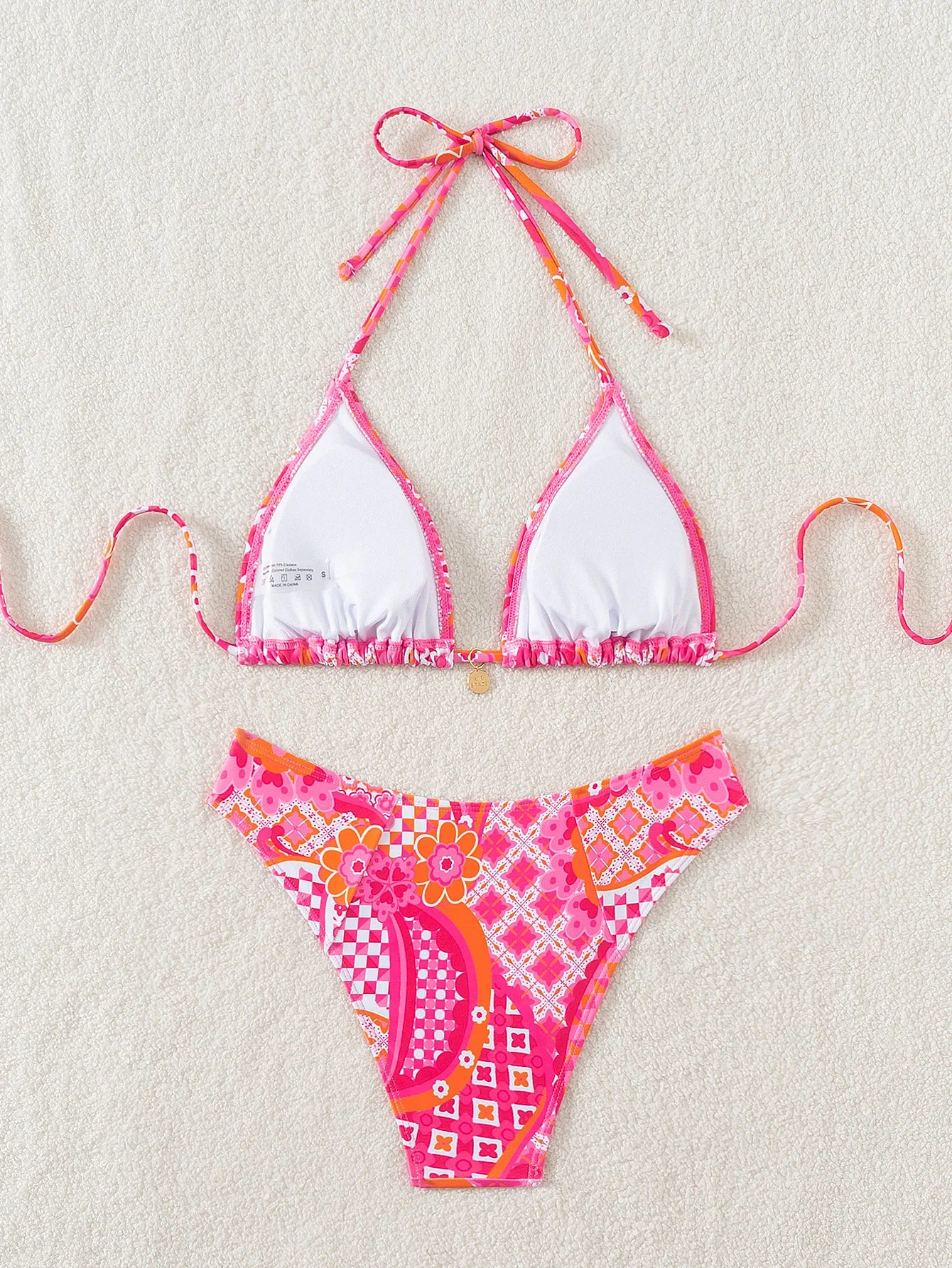 Floral Push Up Triangle Bikini Set