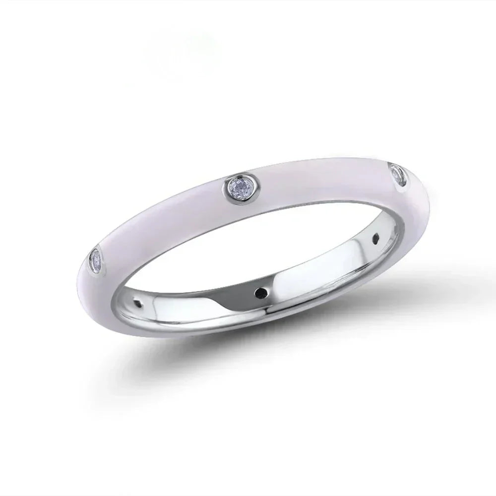 Enamel Drip Oil Stackable Ring
