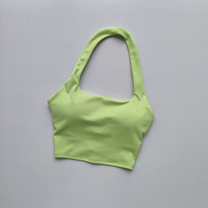 Halter Neck Push Up Sports Bra