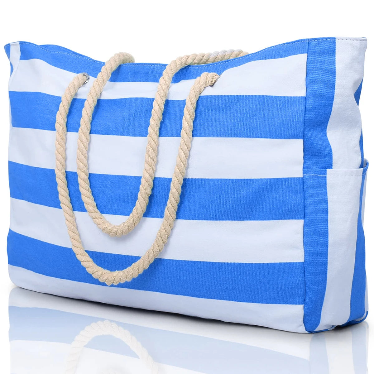 Waterproof Striped Canvas Beach Bag