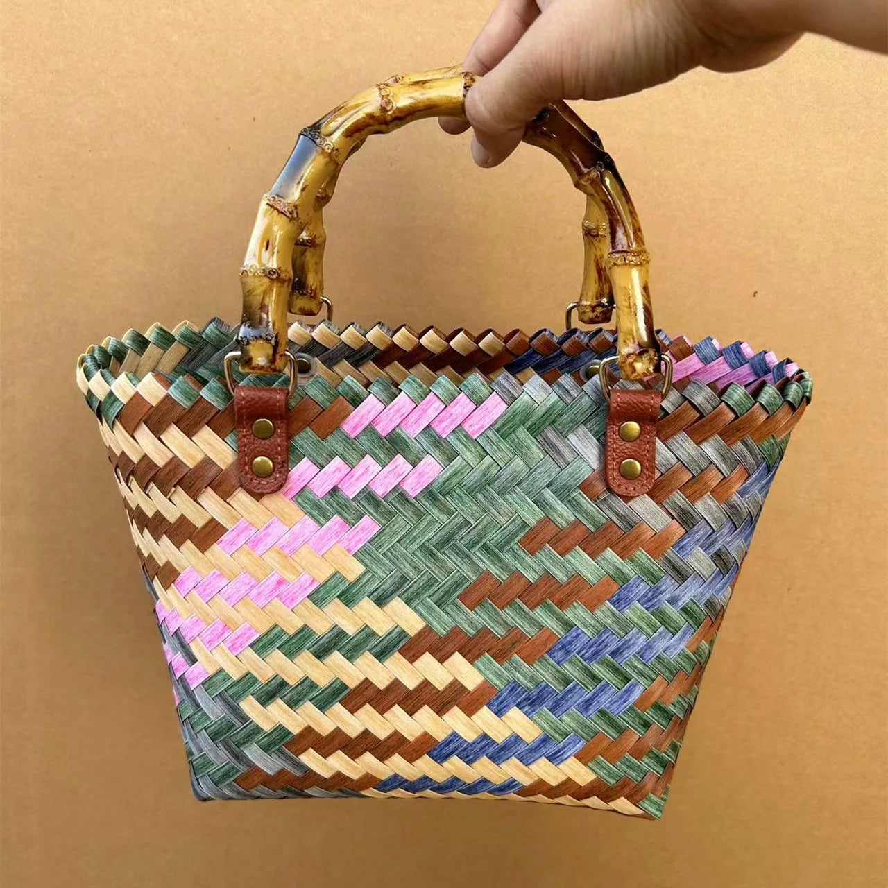 Striped Dachshund PVC Handbag