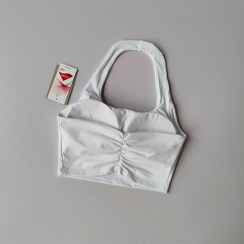 Halter Neck Push Up Sports Bra
