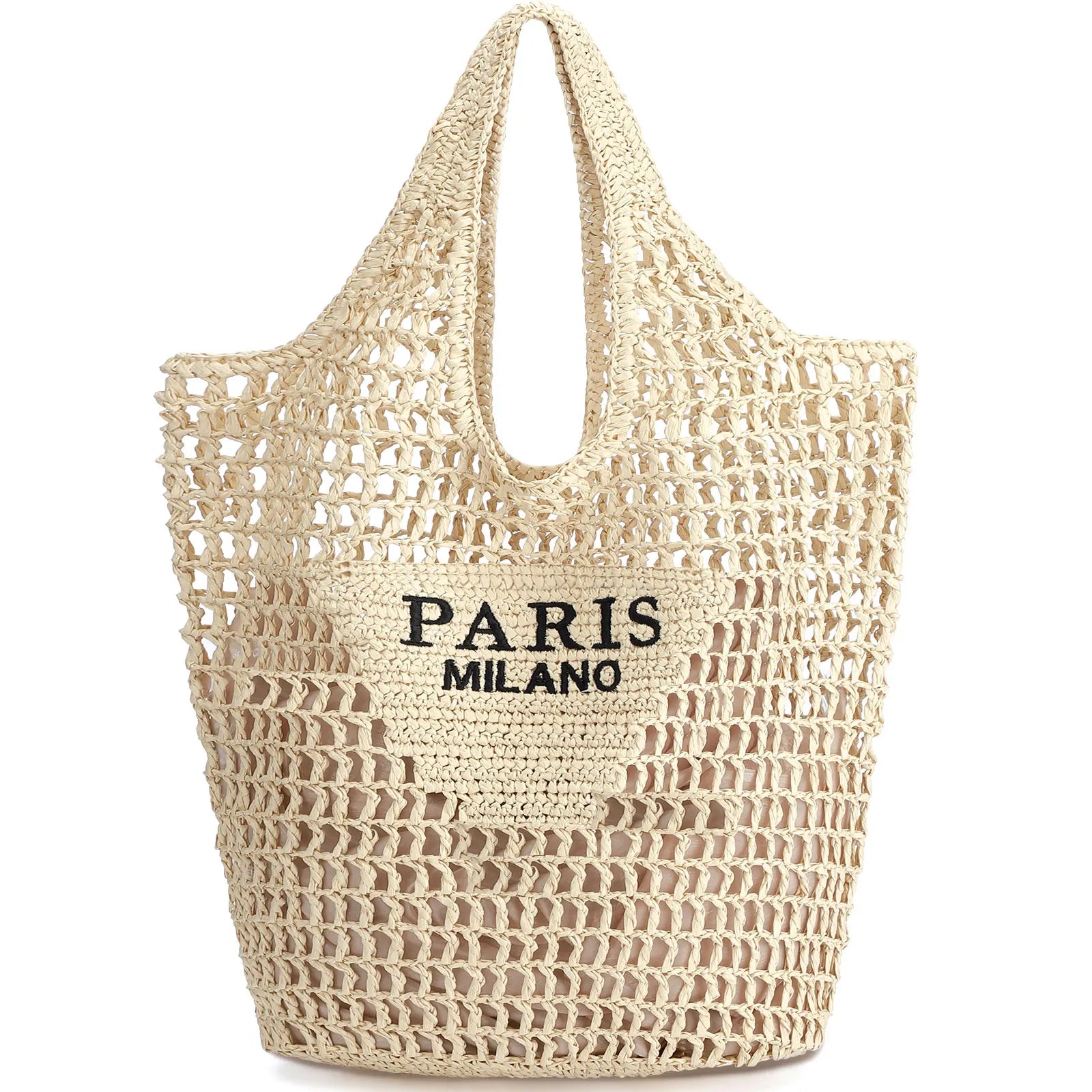 Straw Beach Bags for Women - Women Beach Handmade Woven Tote Bag, Summer Mesh Hollow Shoulder Bag...