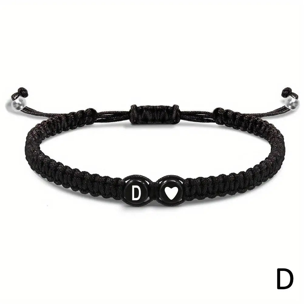 Initial Letter Heart Bracelet
