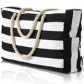 Waterproof Striped Canvas Beach Bag