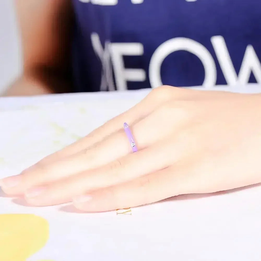 Enamel Drip Oil Stackable Ring