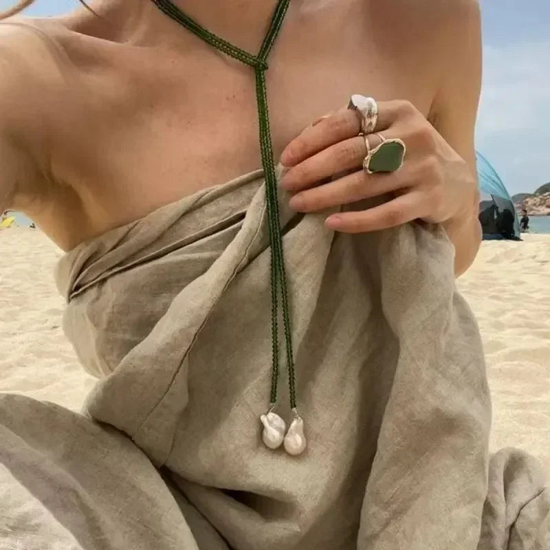 Boho Multilayer Bead Chain Necklace