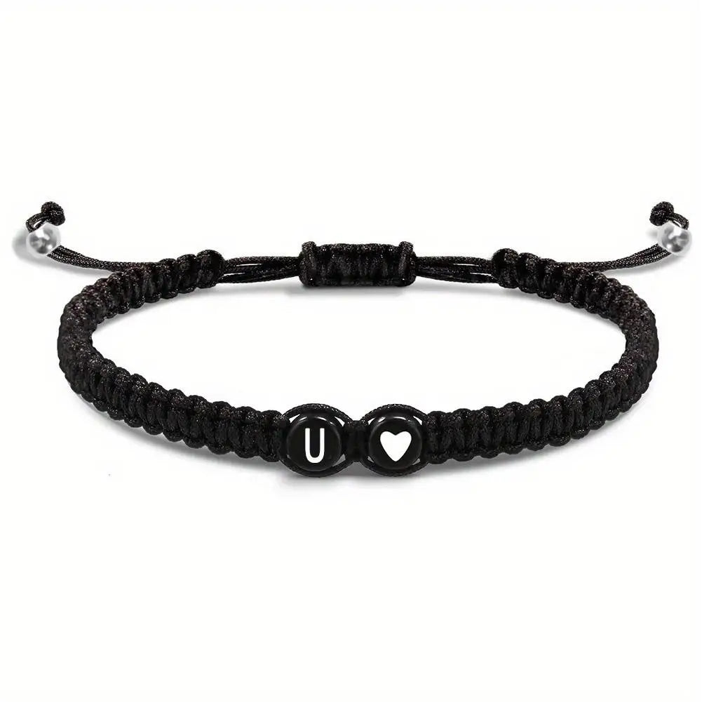 Initial Letter Heart Bracelet