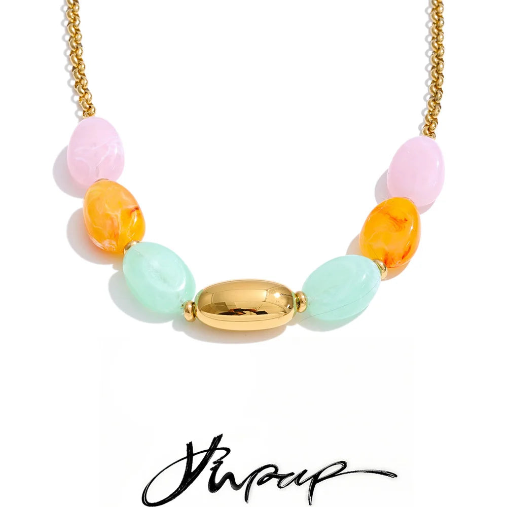 Candy Color Resin Chain Necklace