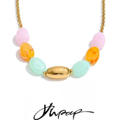 Candy Color Resin Chain Necklace