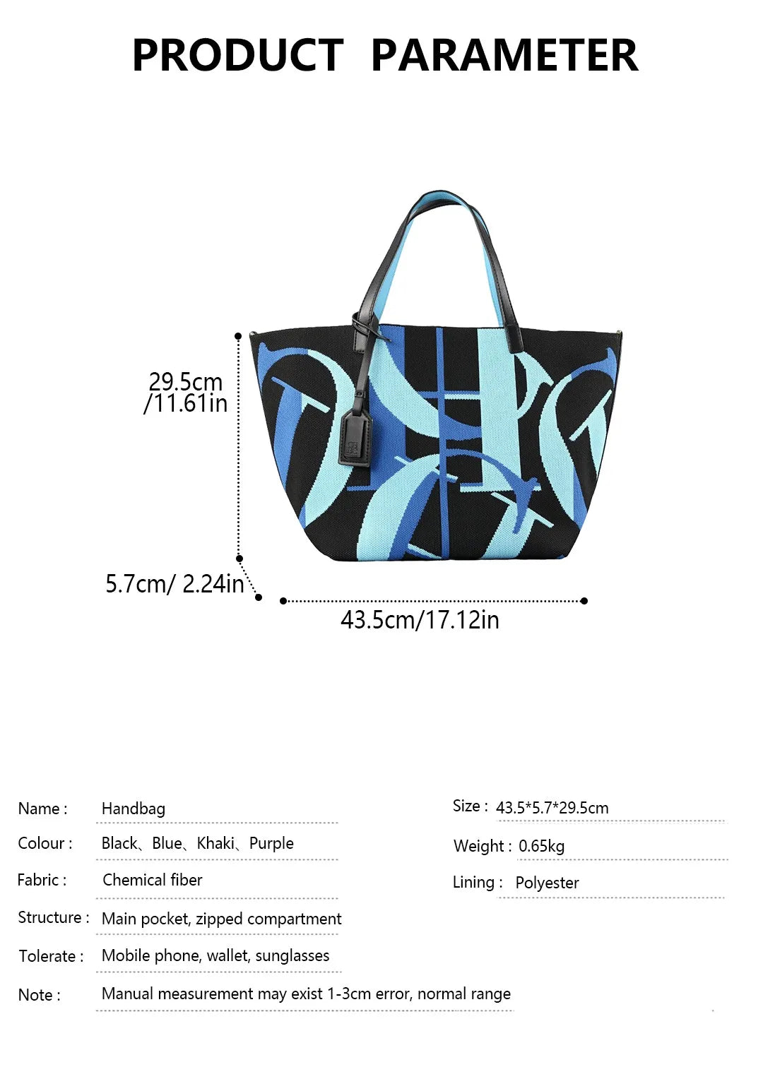CH Canvas Tote Bag Spacious Lightweight Stylish Large Capacity Adjustable Pocket Durable Versatil...