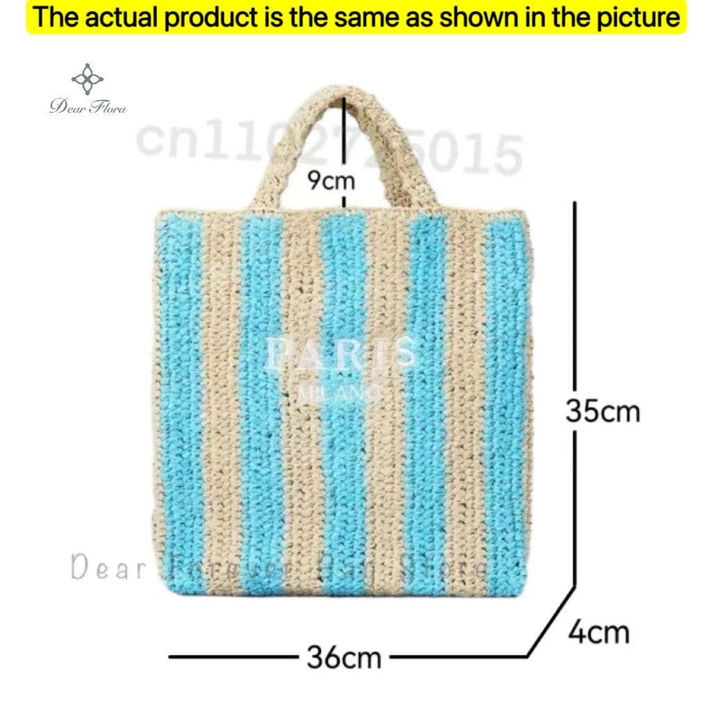 Handwoven Raffia Travel Tote