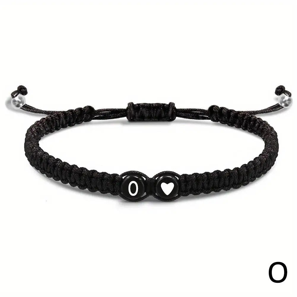 Initial Letter Heart Bracelet