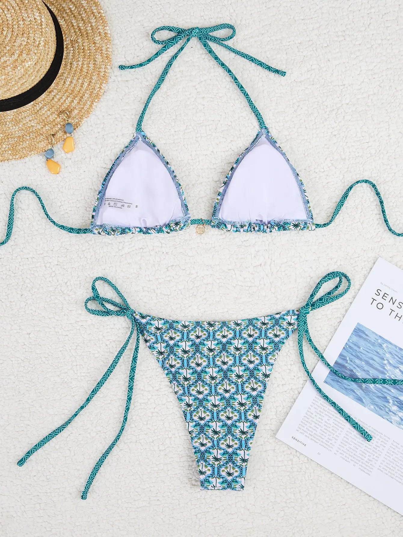 Floral Push Up Triangle Bikini Set