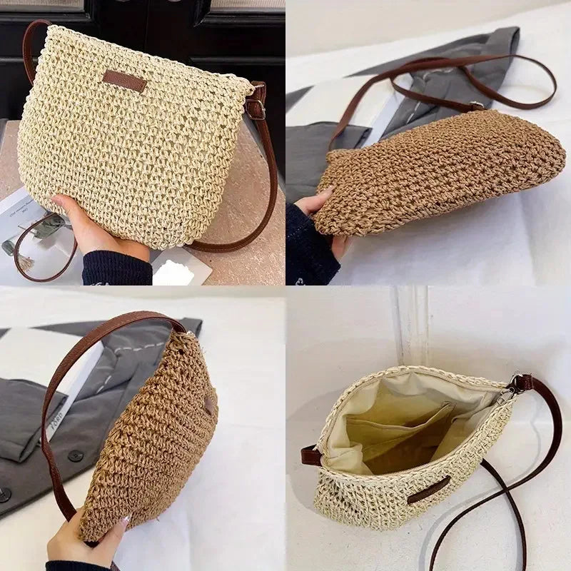 Woven Crossbody Shoulder Bag