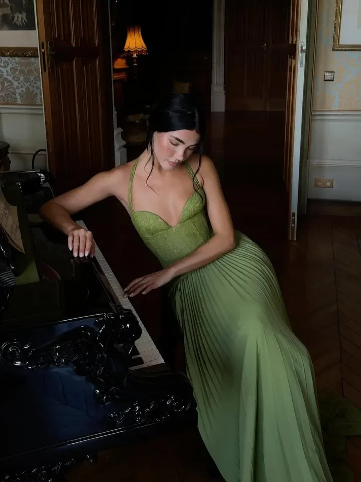 Corset Halter Maxi Dress