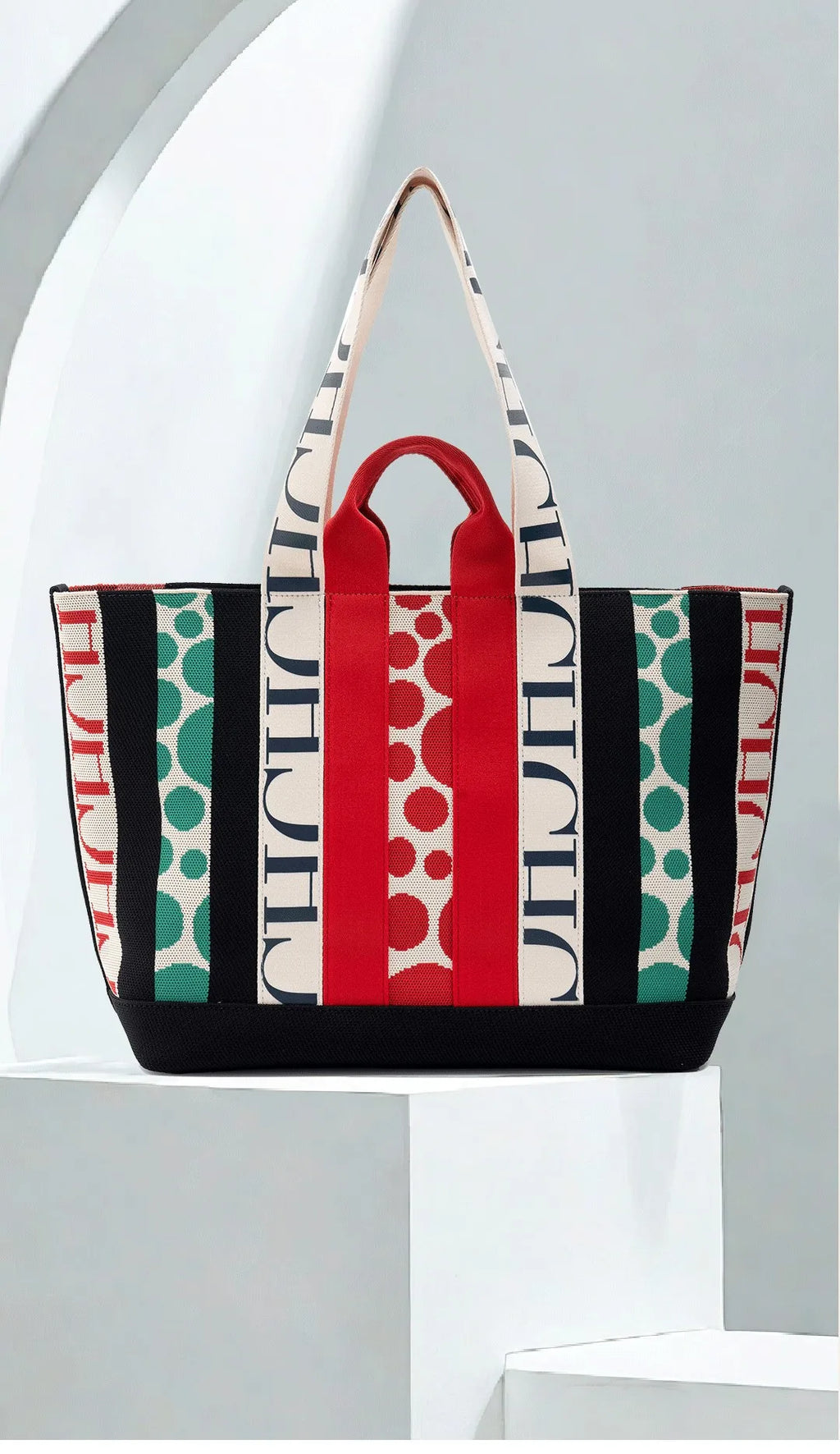 CH Classic Ladies Crossbody Bag Large Capacity Commuter Style Ladies Tote Bag Simple Stripe Desig...