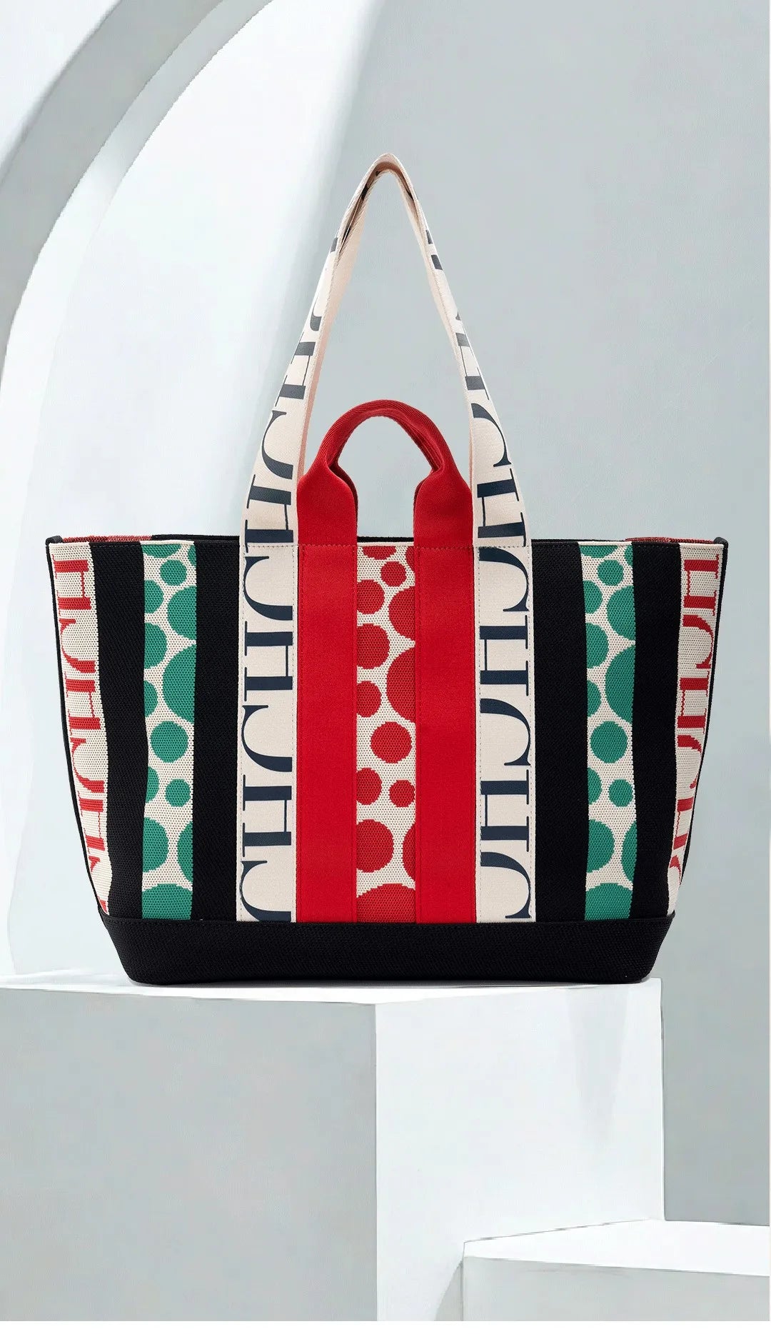 CH Classic Ladies Crossbody Bag Large Capacity Commuter Style Ladies Tote Bag Simple Stripe Desig...