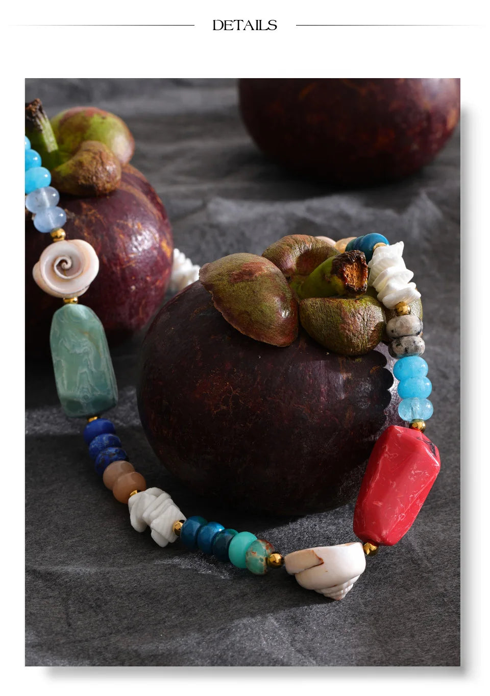 Yhpup Ocean Series Handmade Jewelry 2026 New Arrivals Multi-Color Natural Stone Resin Conch Shell...