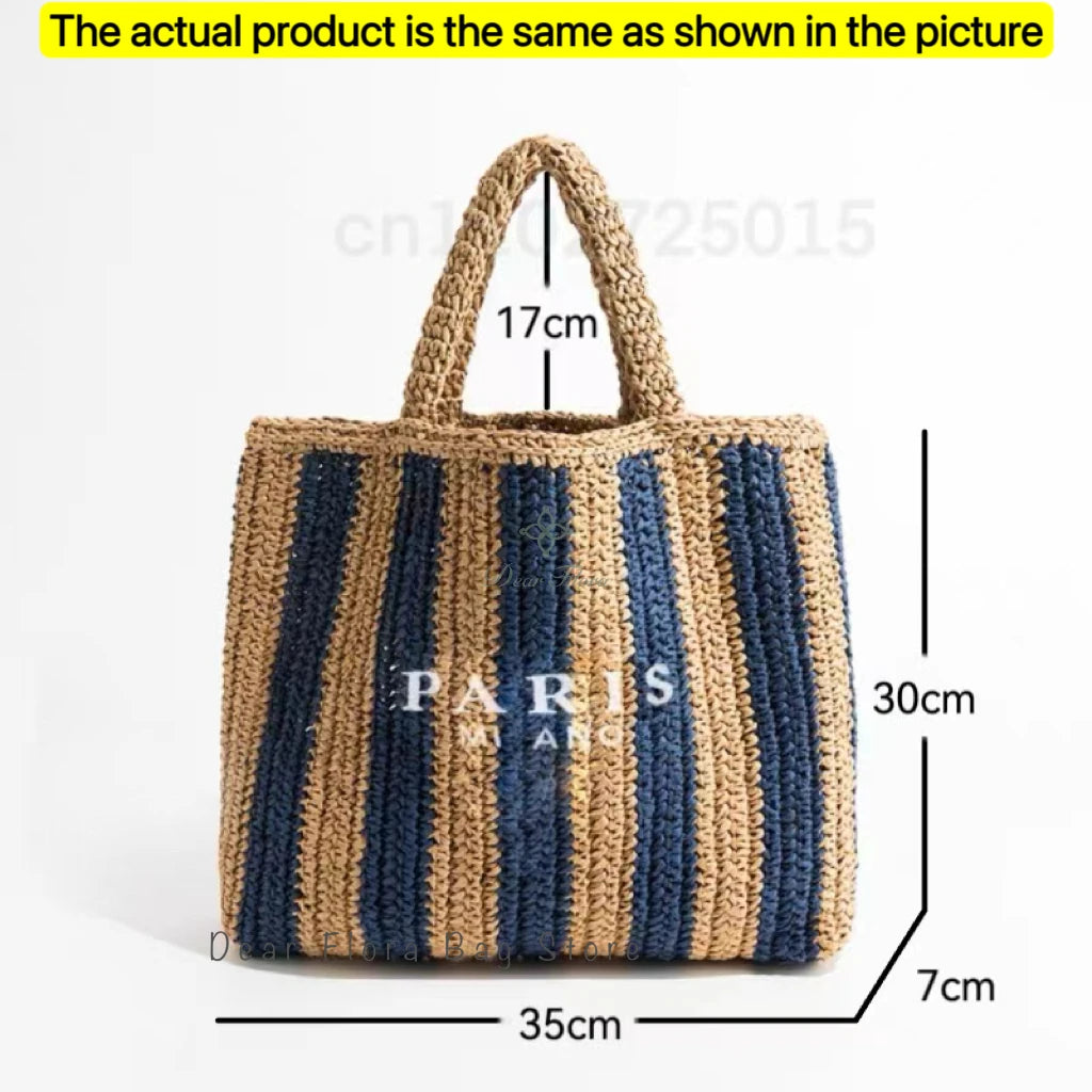Handwoven Raffia Travel Tote