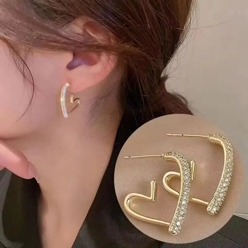 Zircon Geometric Hoop Earrings