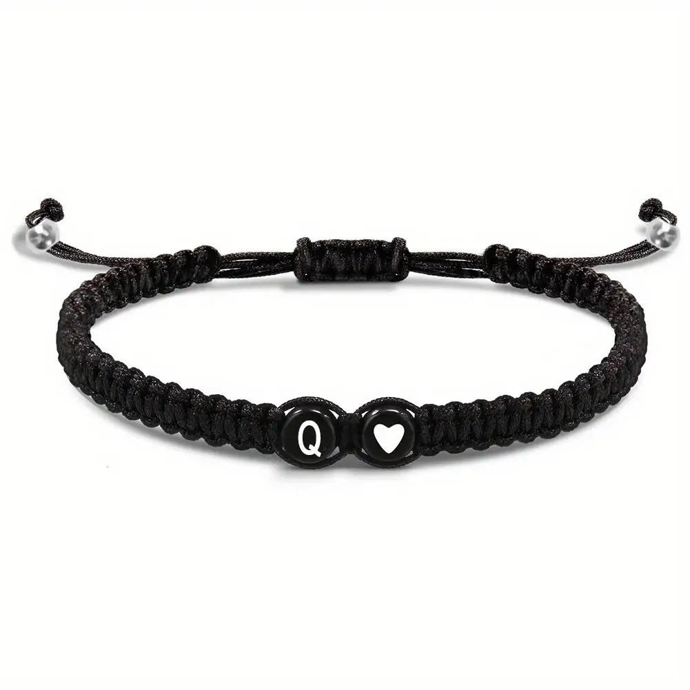 Initial Letter Heart Bracelet