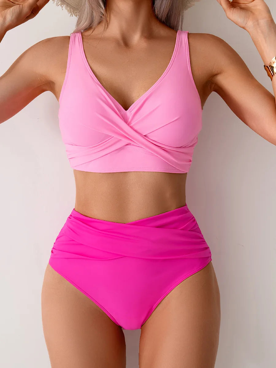 High Waist Push Up Bikini Set