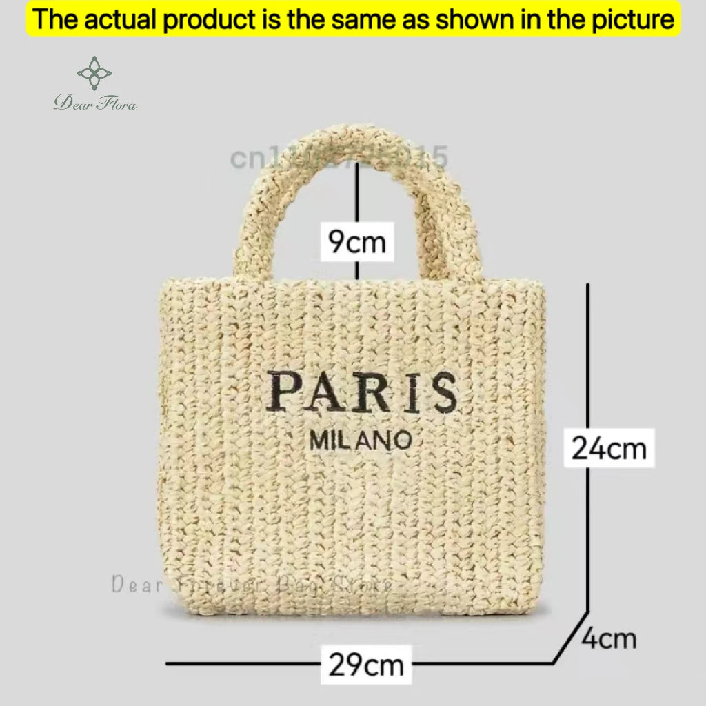 Handwoven Raffia Travel Tote